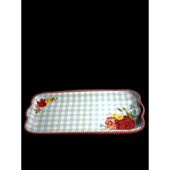 Pioneer Woman Sweet Rose Narrow Platter 14x7 Serving Tray - Picture 2 of 10